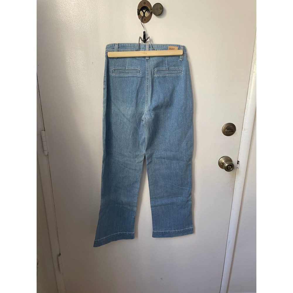 PAIGE Light Wash Straight Leg Cropped Jeans - Picture 8 of 10
